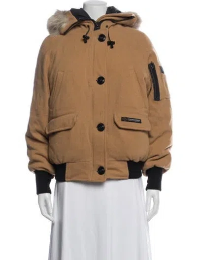 Pre-owned Canada Goose Merino Wool Parka In Brown
