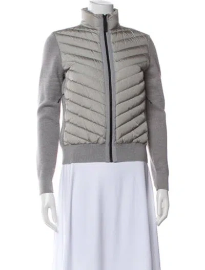 Pre-owned Canada Goose Merino Wool Striped Bomber Jacket In Gray