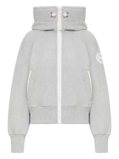 Canada Goose Metallic Wool Hooded Jacket In Gray