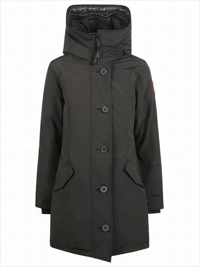 Canada Goose Mid-length Insulated Parka With High Collar And Hood In Multi