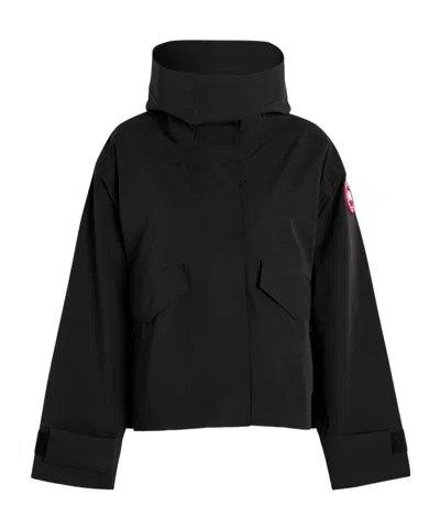 Canada Goose Minimal Short Hooded Jacket In Black