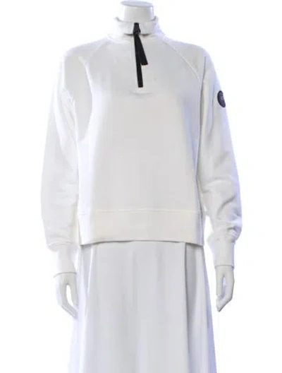 Pre-owned Canada Goose Mock Neck Long Sleeve Sweatshirt In White