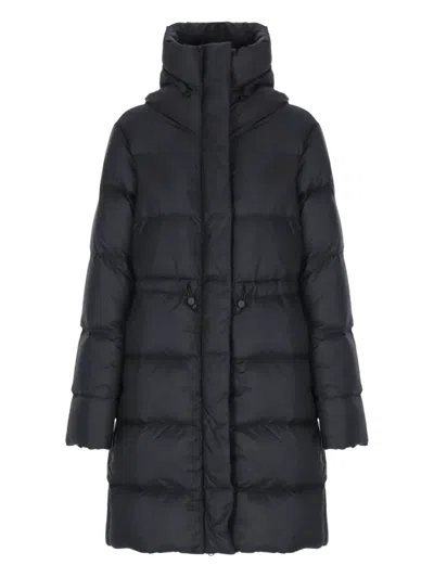 Canada Goose Padded Parka With Hood And Long Sleeves In Black