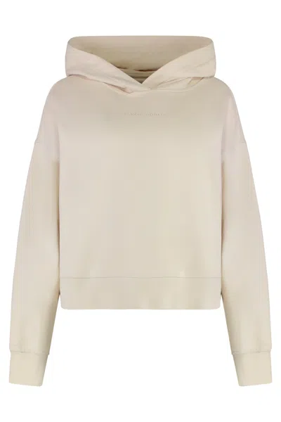 Canada Goose Muskoka Cotton Hoodie With Ribbed Edges In Neutral