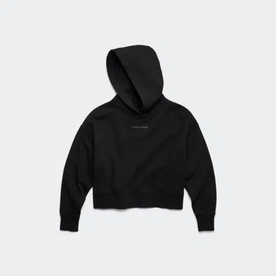 Canada Goose Womens Muskoka Rubberised-branding Cotton-jersey Hoody Black