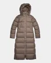 Canada Goose Mystique Tonal Label 750 Fill Power Down Long Puffer Coat In Brown