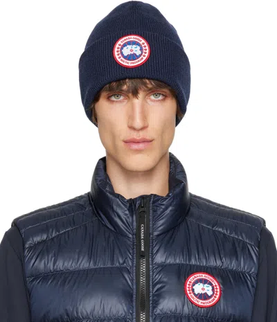Canada Goose Navy Arctic Beanie In Navy Heather