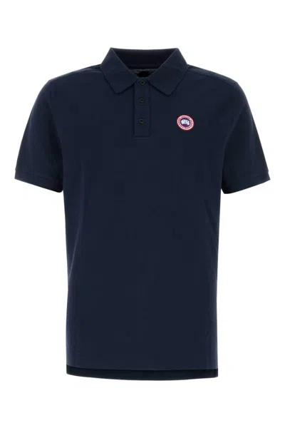 CANADA GOOSE NAVY BLUE BECKLEY SOLID POLO T-SHIRT
