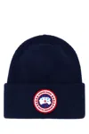 Canada Goose Navy Blue Wool Arctic Beanie Hat In Blue