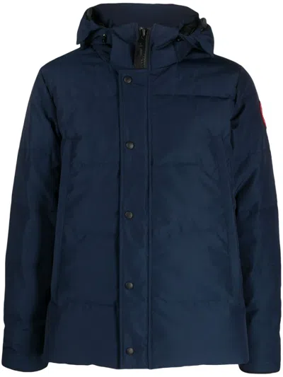 Canada Goose Navy Blue Padded Hooded Jacket For Men | Fall/winter 2023