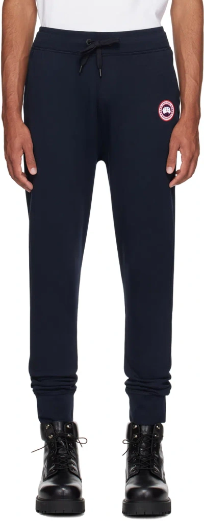 Canada Goose Navy Huron Sweatpants In Atlantic Nvy