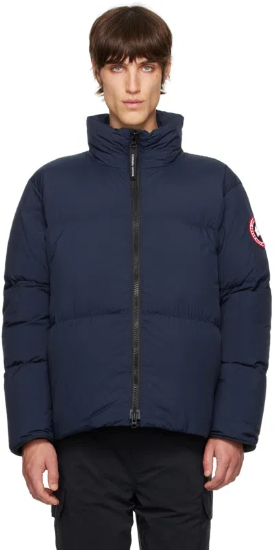 CANADA GOOSE NAVY LAWRENCE PUFFER DOWN JACKET