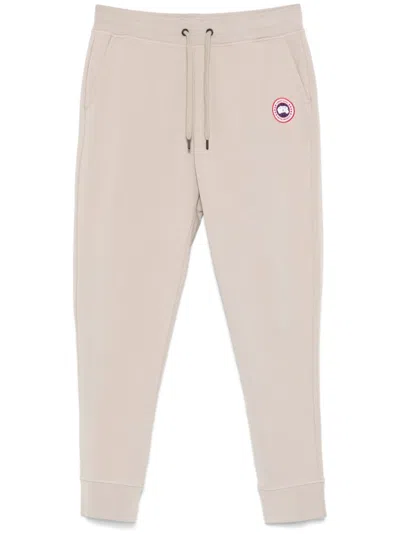 CANADA GOOSE NEUTRAL HURON TRACK PANTS - MEN'S - COTTON