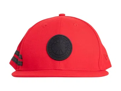 Pre-owned Canada Goose New Era Arctic Disc Snapback Cap In Red