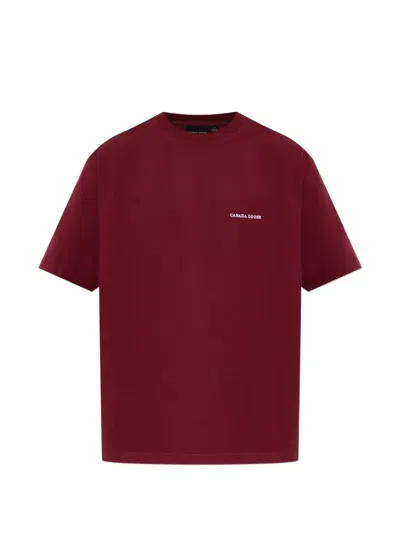 Canada Goose Novo Cotton T-shirt In Burgundy
