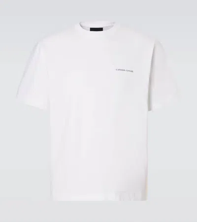 Canada Goose Cotton Logo Crew Neck Graphic T-shirt In White