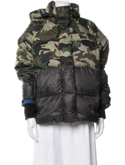 Pre-owned Canada Goose Nylon Camouflage Print Down Jacket In Black
