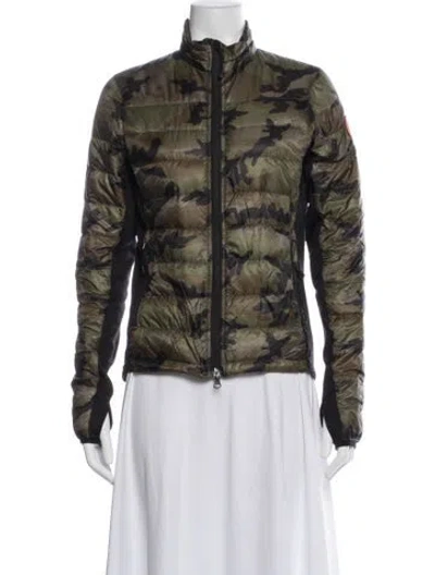 Pre-owned Canada Goose Nylon Camouflage Print Down Jacket In Green