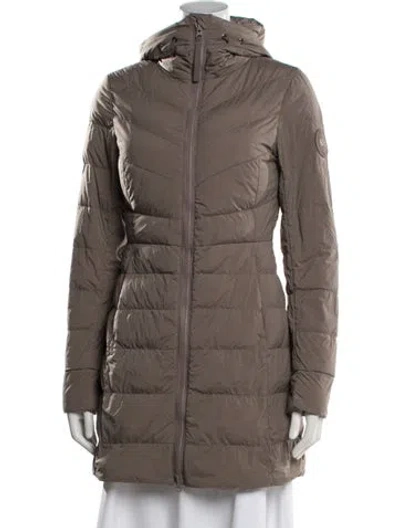 Pre-owned Canada Goose Nylon Down Coat In Brown