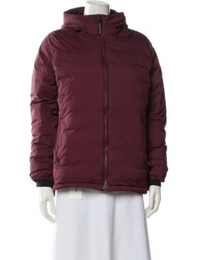 Pre-owned Canada Goose Nylon Down Coat In Burgundy