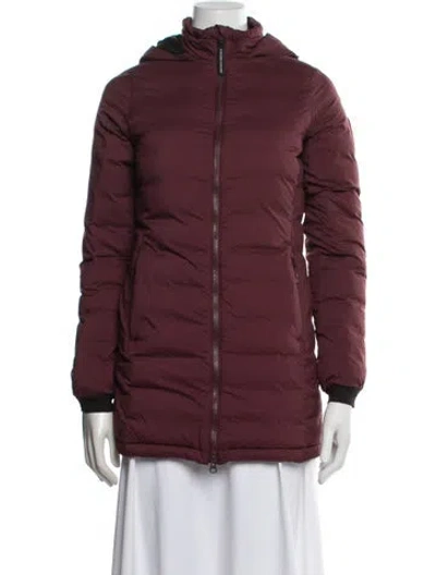 Pre-owned Canada Goose Nylon Down Coat In Burgundy