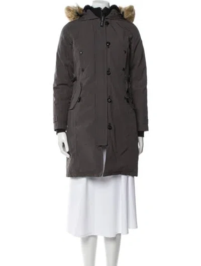 Pre-owned Canada Goose Nylon Down Coat In Gray