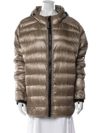 Pre-owned Canada Goose Nylon Down Coat In Neutral