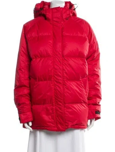 Pre-owned Canada Goose Nylon Down Coat In Red