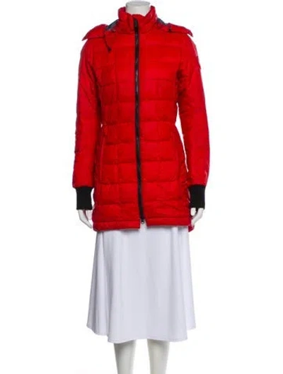 Pre-owned Canada Goose Nylon Down Coat In Red
