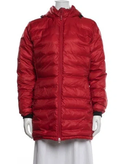 Pre-owned Canada Goose Nylon Down Coat In Red