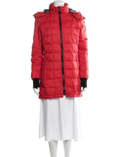 Pre-owned Canada Goose Nylon Down Coat In Red
