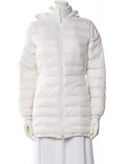 Pre-owned Canada Goose Nylon Down Coat In White