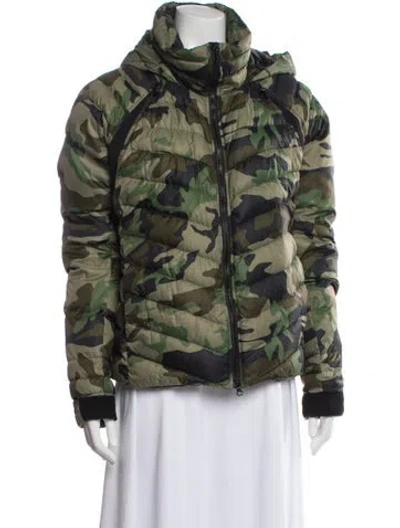 Pre-owned Canada Goose Nylon Printed Down Jacket In Green