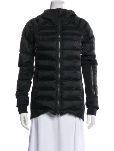 Pre-owned Canada Goose Nylon Striped Down Coat In Green