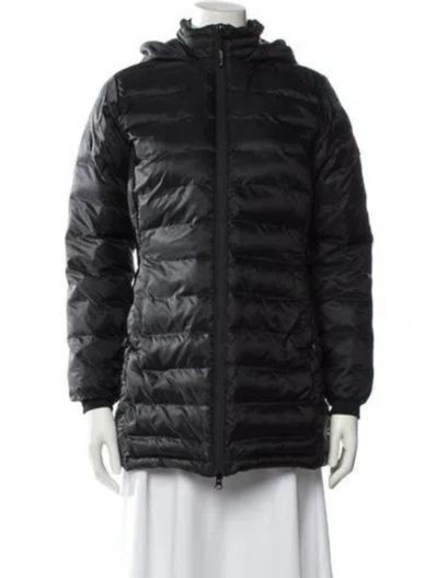 Pre-owned Canada Goose Nylon Striped Down Jacket In Black