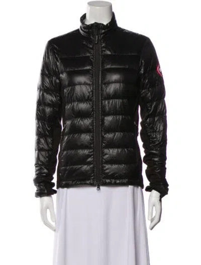 Pre-owned Canada Goose Nylon Striped Down Jacket In Black