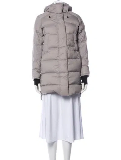 Pre-owned Canada Goose Nylon Striped Parka In Gray