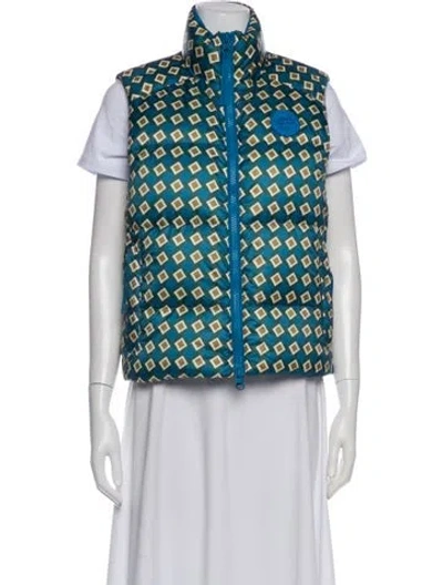 Pre-owned Canada Goose Nylon Tweed Pattern Vest In Blue