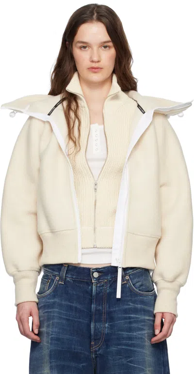 Canada Goose Off-white Humanature Chilliwack Bomber Kind Fleece Jacket In Linen
