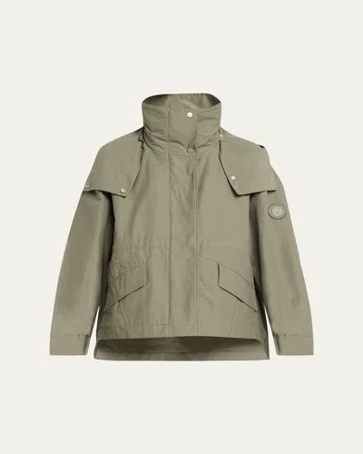 Canada Goose Olivine Oversized Jacket With Removable Hood In Green