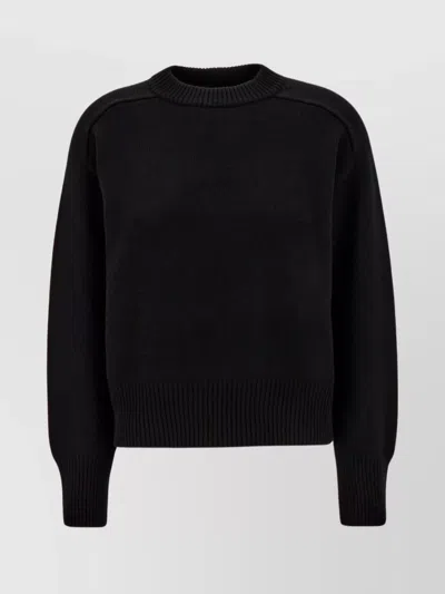 Canada Goose Oversize Wool Sweater With Ribbed Cuffs And Hem In Black