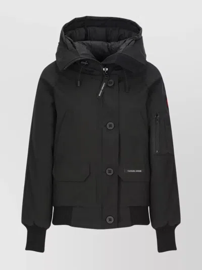 CANADA GOOSE PADDED DOWN JACKET WITH HIGH NECK AND HOOD