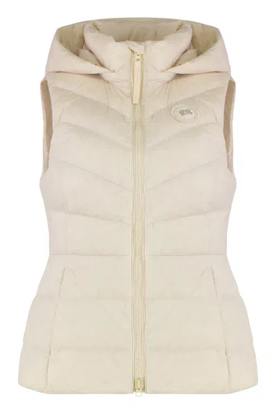 Canada Goose Padded Gilet Clair With Hood In Green