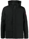 Canada Goose Padded Hooded Coat In Black