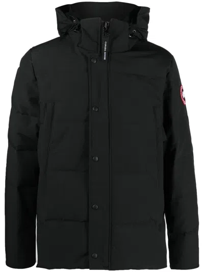 Canada Goose Padded Hooded Coat In Black