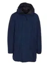 Canada Goose Hooded Coat With Long Sleeves And Pockets In Blue