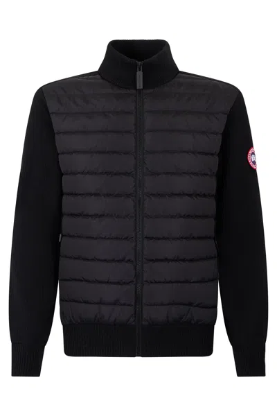Canada Goose Padded Jacket With Knit Inserts In Black
