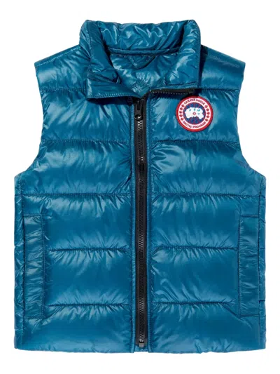Canada Goose Kids' Padded Logo-patch Waistcoat In Blue