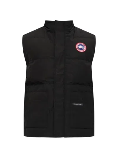 Canada Goose Padded Logo-patch Gilet In Black