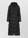 Canada Goose Padded Long Coat With Hood And Pockets In Black